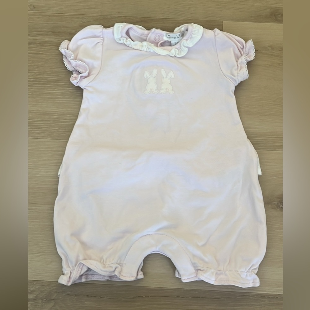 Kissy Kissy Light Pink Baby Romper with Bunny Design - Easter Outfit
